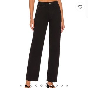 WeWoreWhat black slit straight leg jeans